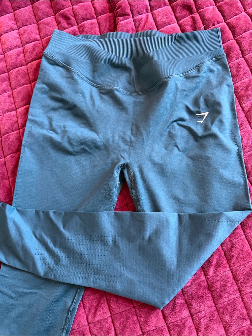 Gymshark Seamless High-Waist Teal Athletic Shorts